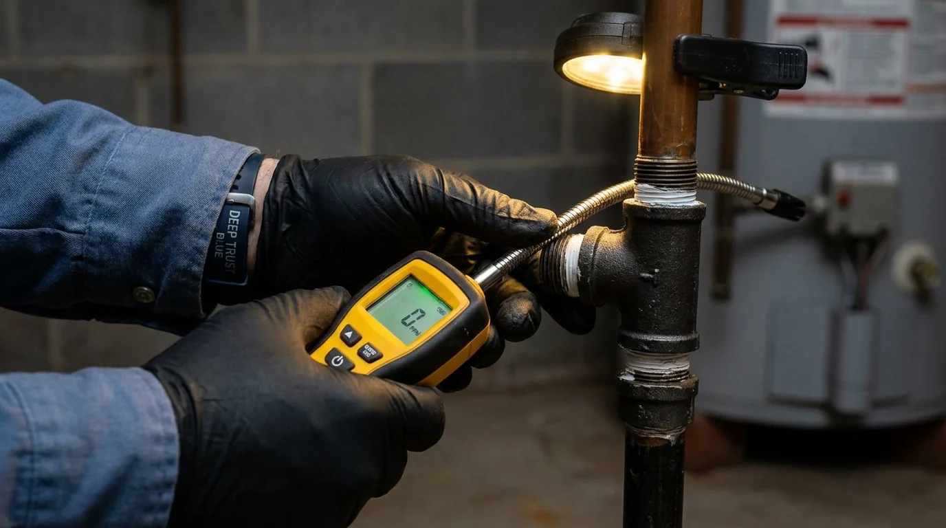 Gas leak detection with electronic sniffer by Johns Plumbing LLC in Harrisonburg