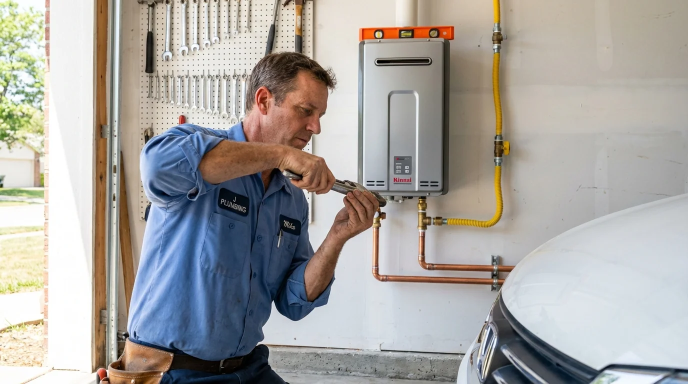 Tankless water heater installation by a Johns Plumbing LLC plumber in Harrisonburg